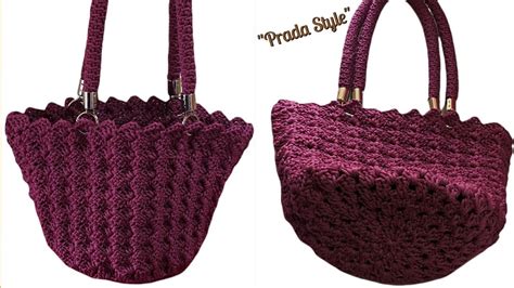 borse di prada all'uncinetto|TUTORIAL BORSA UNCINETTO .